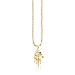 Sydney Evan Gold & Diamond Eye Hand Charm with Cable Chain